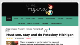 What Justmeregina.com website looked like in 2017 (6 years ago)