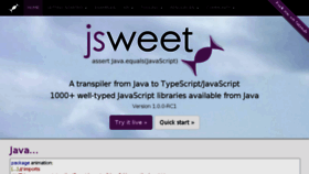 What Jsweet.org website looked like in 2017 (6 years ago)