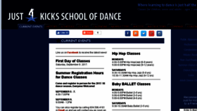 What Justforkicksschoolofdance.com website looked like in 2017 (6 years ago)