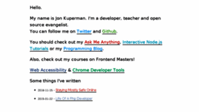 What Jonkuperman.com website looked like in 2017 (8 years ago)
