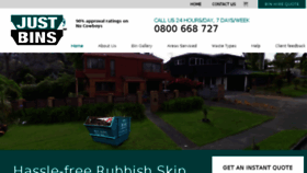 What Justbins.co.nz website looked like in 2018 (6 years ago)