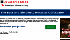 What Javascript2img.com website looked like in 2018 (5 years ago)