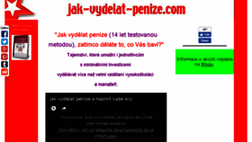 What Jak-vydelat-penize.com website looked like in 2018 (5 years ago)