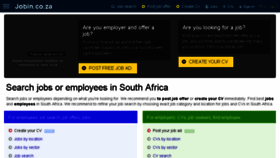 What Jobin.co.za website looked like in 2018 (5 years ago)