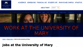 What Jobs.umary.edu website looked like in 2018 (5 years ago)