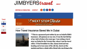 What Jimbyerstravel.com website looked like in 2018 (5 years ago)