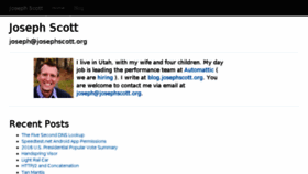 What Josephscott.org website looked like in 2018 (5 years ago)