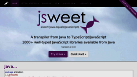 What Jsweet.org website looked like in 2018 (5 years ago)