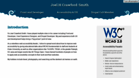 What Joelcrawfordsmith.com website looked like in 2018 (5 years ago)