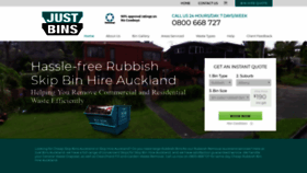 What Justbins.co.nz website looked like in 2019 (5 years ago)