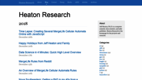 What Jeffheaton.com website looked like in 2019 (6 years ago)