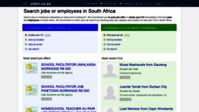 What Jobin.co.za website looked like in 2019 (4 years ago)