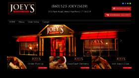 What Joeyspizzapie.com website looked like in 2019 (4 years ago)