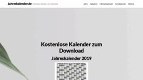 What Jahreskalender.com website looked like in 2019 (4 years ago)