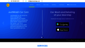 What Justwashapp.com website looked like in 2019 (4 years ago)