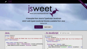 What Jsweet.org website looked like in 2019 (4 years ago)