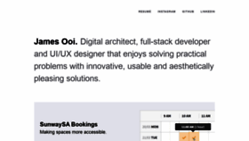 What Jamesooi.design website looked like in 2019 (4 years ago)