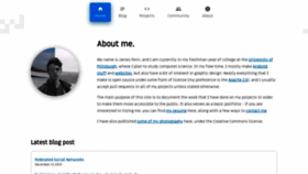 What Jfenn.me website looked like in 2019 (4 years ago)