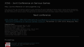 What Jointconference-on-seriousgames.org website looked like in 2019 (4 years ago)