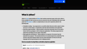 What Jython.org website looked like in 2020 (4 years ago)