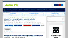 What Jobspk.xyz website looked like in 2020 (4 years ago)