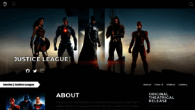What Justiceleaguethemovie.com website looked like in 2020 (4 years ago)