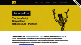 What Johnny-five.io website looked like in 2020 (4 years ago)