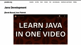 What Javadev.org website looked like in 2020 (4 years ago)