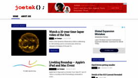 What Joetek.ca website looked like in 2020 (3 years ago)