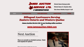 What Jamesauction.com website looked like in 2020 (3 years ago)
