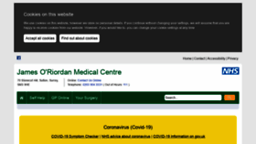 What James-oriordan-medical-centre.nhs.uk website looked like in 2020 (3 years ago)