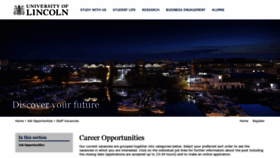 What Jobs.lincoln.ac.uk website looked like in 2021 (3 years ago)