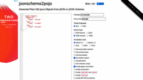 What Jsonschema2pojo.org website looked like in 2021 (4 years ago)