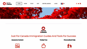 What Justforcanada.com website looked like in 2021 (3 years ago)