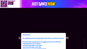 What Justdancenow.com website looked like in 2021 (3 years ago)