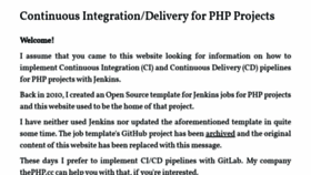 What Jenkins-php.org website looked like in 2021 (3 years ago)