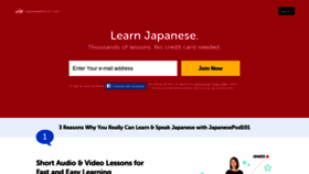 What Japanesepod101.com website looked like in 2021 (2 years ago)