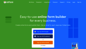 What Jotform.co website looked like in 2021 (2 years ago)