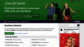 What Joinmyband.co.uk website looked like in 2021 (2 years ago)