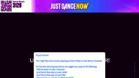 What Justdancenow.com website looked like in 2022 (2 years ago)