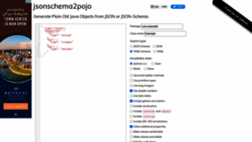 What Jsonschema2pojo.org website looked like in 2022 (3 years ago)