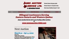 What Jamesauction.com website looked like in 2022 (2 years ago)