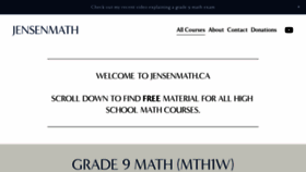 What Jensenmath.ca website looked like in 2022 (2 years ago)