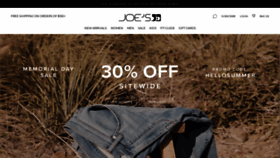 What Joesjeans.com website looked like in 2022 (1 year ago)