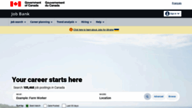 What Jobbank.gc.ca website looked like in 2022 (1 year ago)