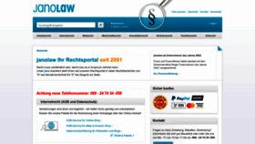 What Janolaw.de website looked like in 2022 (1 year ago)