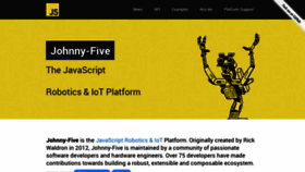 What Johnny-five.io website looked like in 2022 (1 year ago)