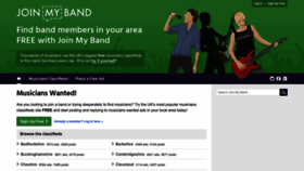 What Joinmyband.co.uk website looked like in 2022 (1 year ago)