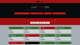 What Justdeleteme.xyz website looked like in 2023 (1 year ago)