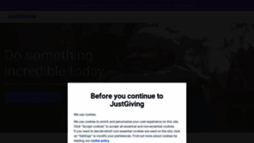 What Justgiving.com website looked like in 2023 (1 year ago)